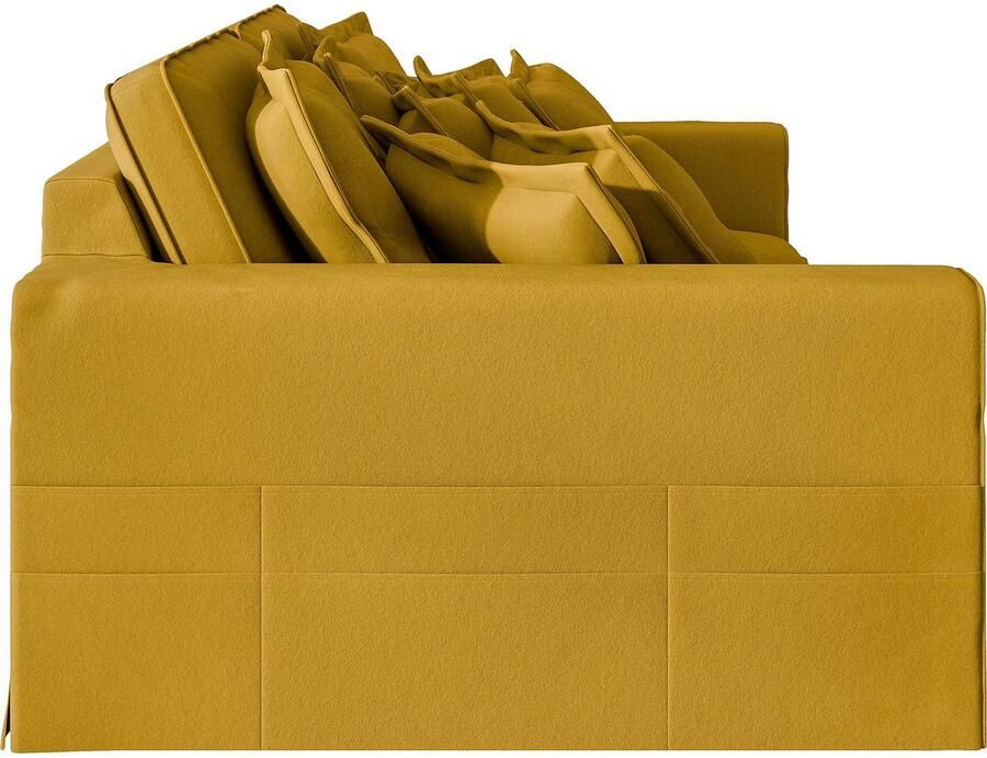 Home affaire 4-zitsbank ALISSAS met veel kussens biesjes aan de kussens Hoeslook met kleine zakken aan de zijkant voor opberging