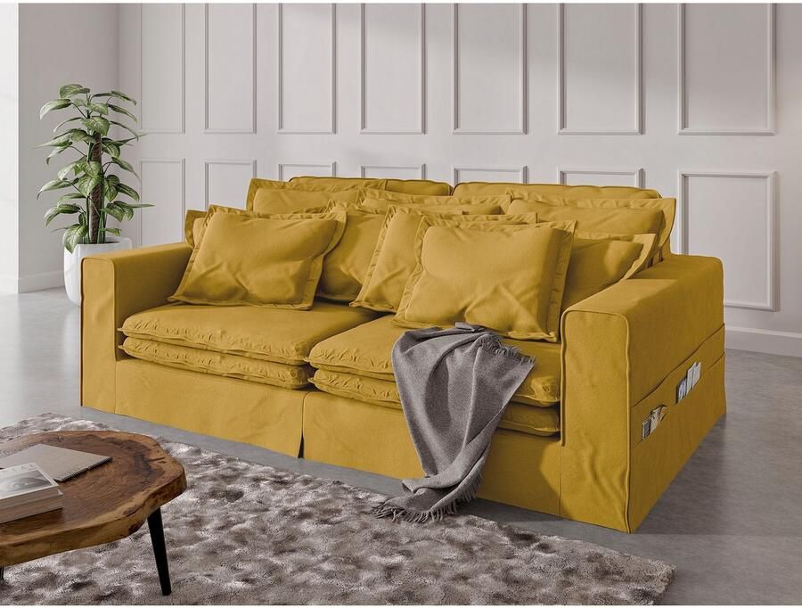 Home affaire 4-zitsbank ALISSAS met veel kussens biesjes aan de kussens Hoeslook met kleine zakken aan de zijkant voor opberging - Foto 2