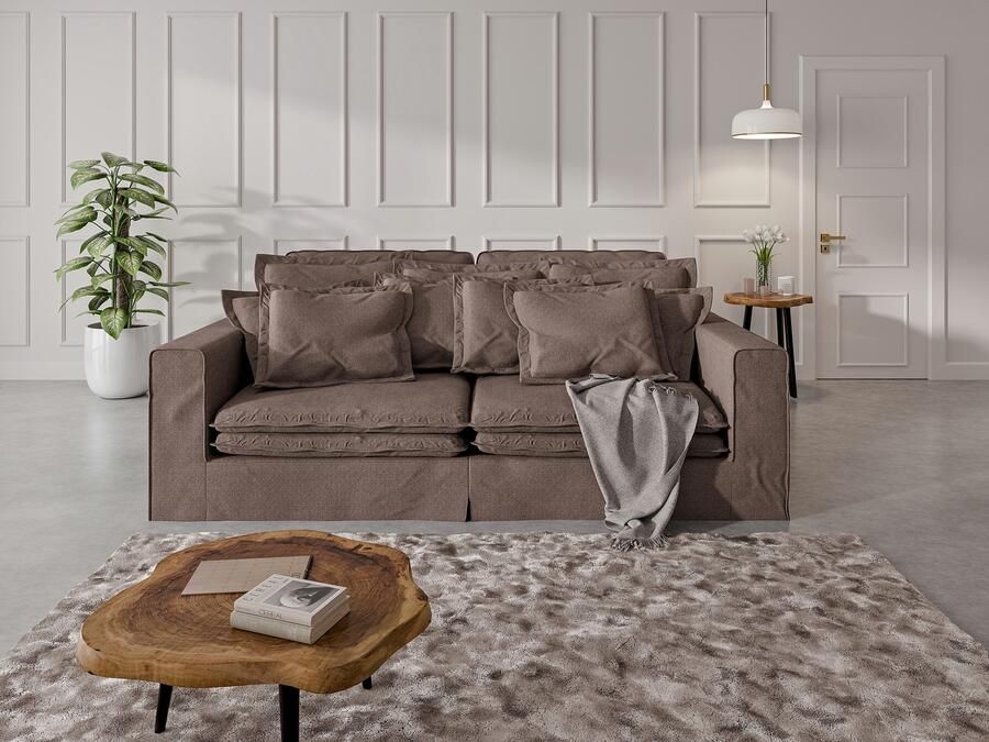 Home affaire 4-zitsbank ALISSAS met veel kussens biesjes aan de kussens Hoeslook met kleine zakken aan de zijkant voor opberging - Foto 6