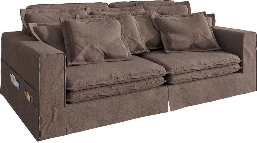 Home affaire 4-zitsbank ALISSAS met veel kussens biesjes aan de kussens Hoeslook met kleine zakken aan de zijkant voor opberging - Foto 3