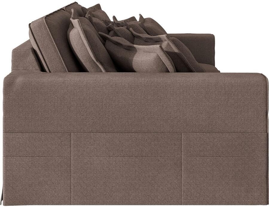 Home affaire 4-zitsbank ALISSAS met veel kussens biesjes aan de kussens Hoeslook met kleine zakken aan de zijkant voor opberging