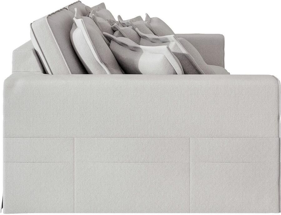 Home affaire 4-zitsbank ALISSAS met veel kussens biesjes aan de kussens Hoeslook met kleine zakken aan de zijkant voor opberging