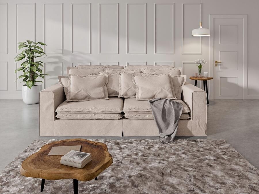 Home affaire 4-zitsbank ALISSAS met veel kussens biesjes aan de kussens Hoeslook met kleine zakken aan de zijkant voor opberging - Foto 6