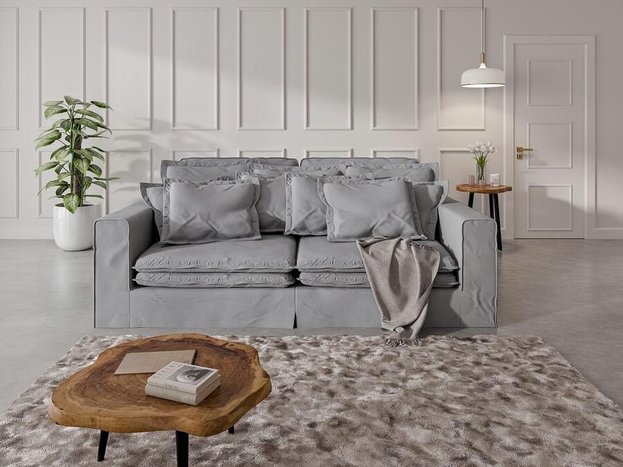 Home affaire 4-zitsbank ALISSAS met veel kussens biesjes aan de kussens Hoeslook met kleine zakken aan de zijkant voor opberging - Foto 6