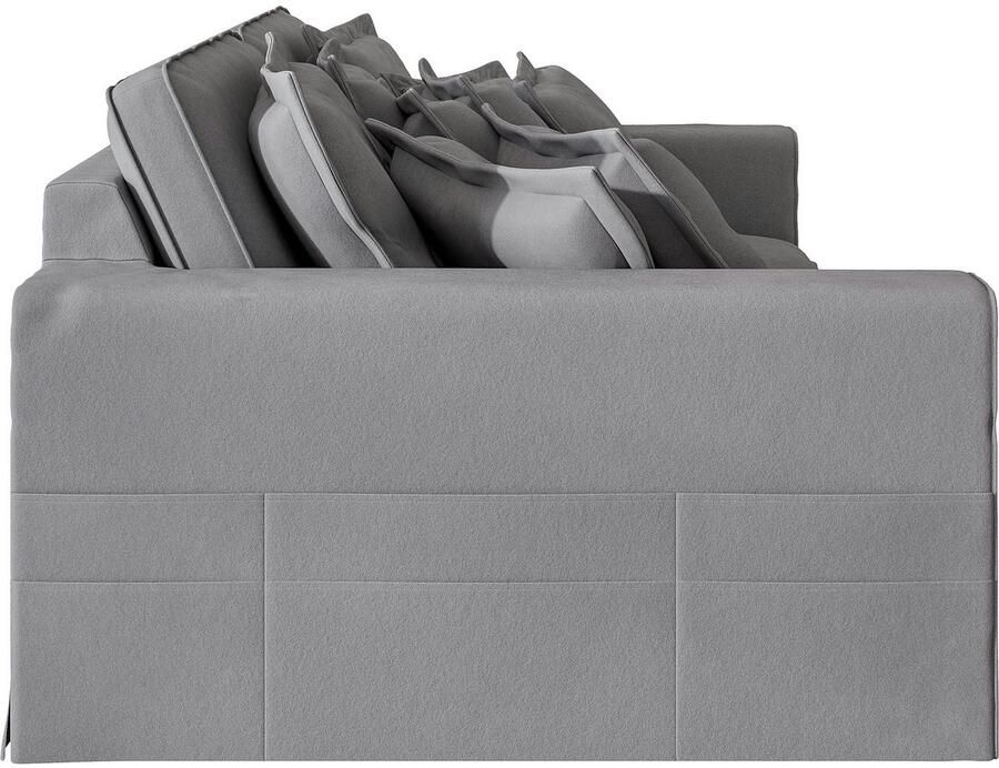 Home affaire 4-zitsbank ALISSAS met veel kussens biesjes aan de kussens Hoeslook met kleine zakken aan de zijkant voor opberging