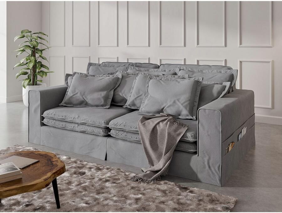 Home affaire 4-zitsbank ALISSAS met veel kussens biesjes aan de kussens Hoeslook met kleine zakken aan de zijkant voor opberging - Foto 2