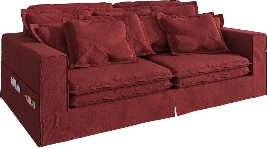 Home affaire 4-zitsbank ALISSAS met veel kussens biesjes aan de kussens Hoeslook met kleine zakken aan de zijkant voor opberging - Foto 3