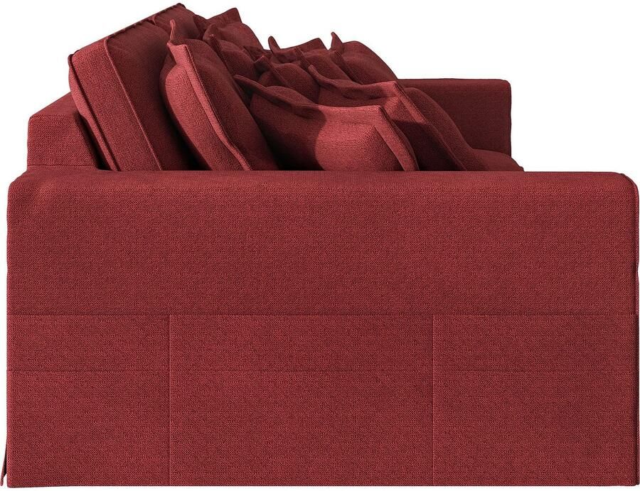 Home affaire 4-zitsbank ALISSAS met veel kussens biesjes aan de kussens Hoeslook met kleine zakken aan de zijkant voor opberging