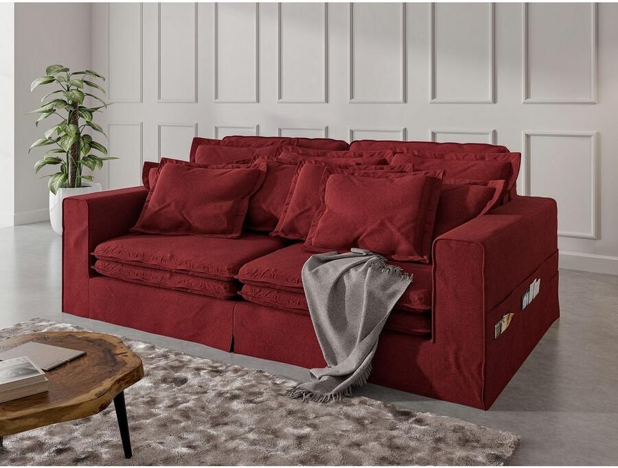 Home affaire 4-zitsbank ALISSAS met veel kussens biesjes aan de kussens Hoeslook met kleine zakken aan de zijkant voor opberging - Foto 2