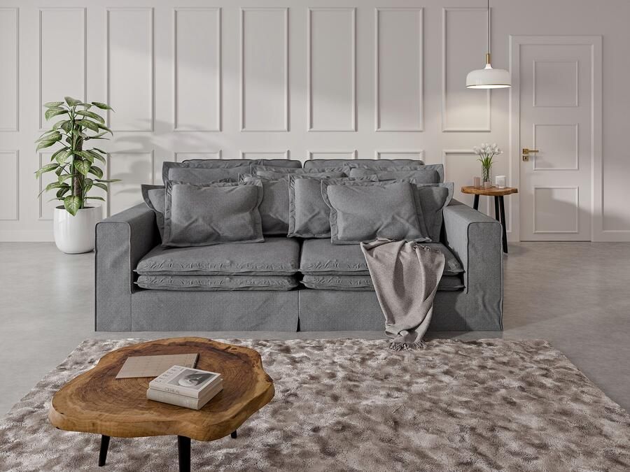 Home affaire 4-zitsbank ALISSAS met veel kussens biesjes aan de kussens Hoeslook met kleine zakken aan de zijkant voor opberging - Foto 6