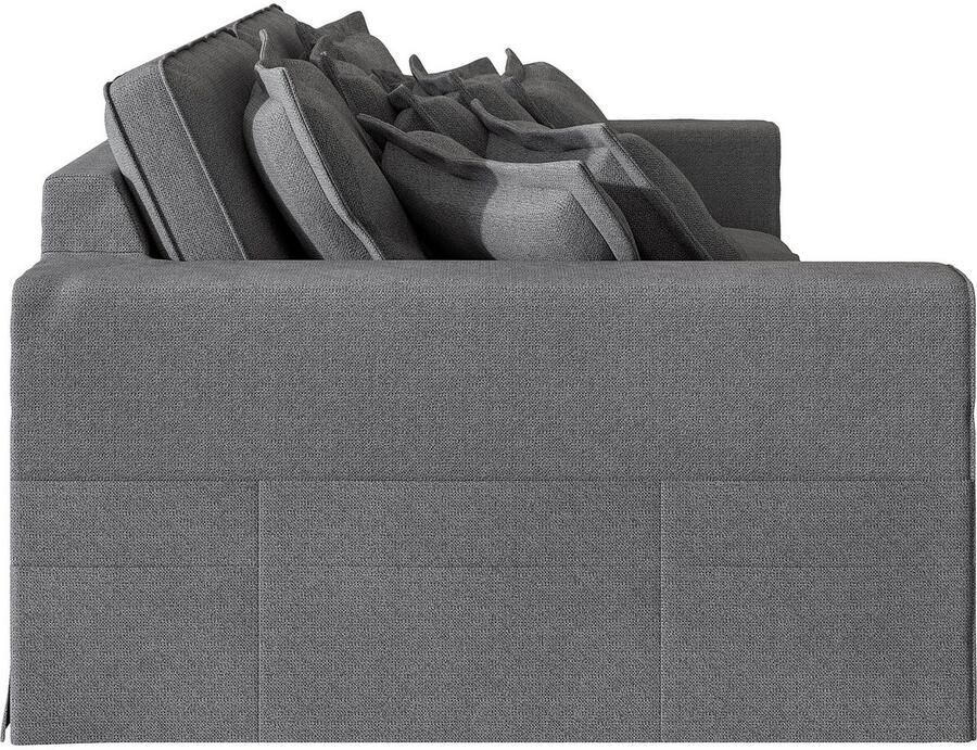 Home affaire 4-zitsbank ALISSAS met veel kussens biesjes aan de kussens Hoeslook met kleine zakken aan de zijkant voor opberging