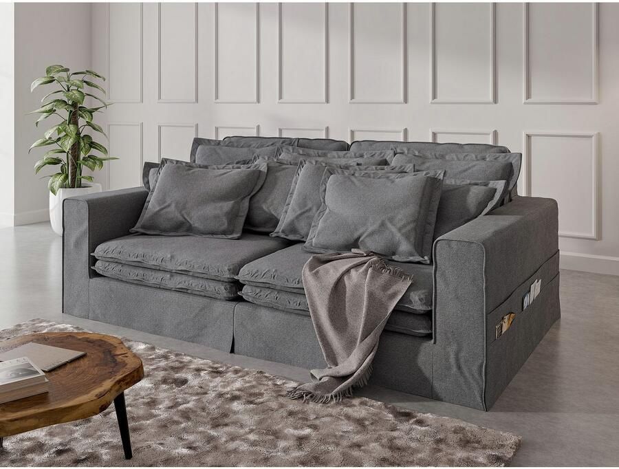 Home affaire 4-zitsbank ALISSAS met veel kussens biesjes aan de kussens Hoeslook met kleine zakken aan de zijkant voor opberging - Foto 2