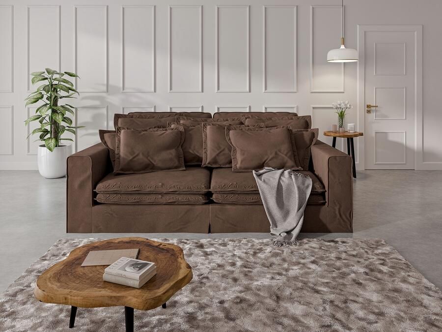 Home affaire 4-zitsbank ALISSAS met veel kussens biesjes aan de kussens Hoeslook met kleine zakken aan de zijkant voor opberging - Foto 6