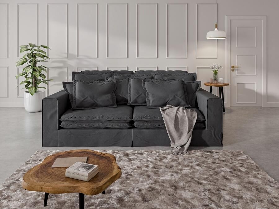 Home affaire 4-zitsbank ALISSAS met veel kussens biesjes aan de kussens Hoeslook met kleine zakken aan de zijkant voor opberging - Foto 6