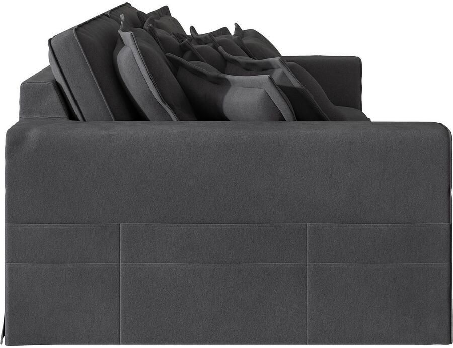 Home affaire 4-zitsbank ALISSAS met veel kussens biesjes aan de kussens Hoeslook met kleine zakken aan de zijkant voor opberging