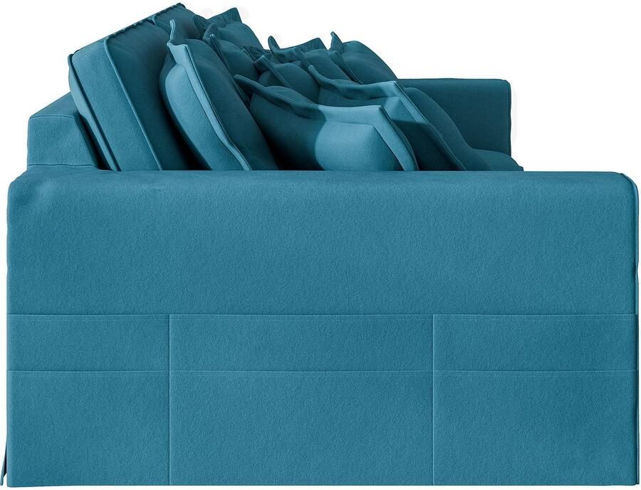 Home affaire 4-zitsbank ALISSAS met veel kussens biesjes aan de kussens Hoeslook met kleine zakken aan de zijkant voor opberging