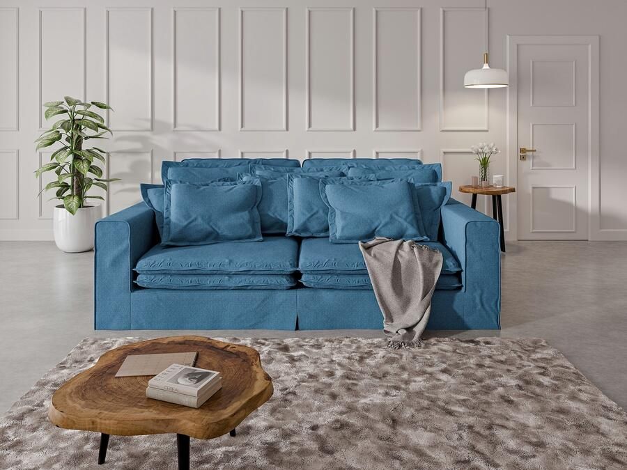 Home affaire 4-zitsbank ALISSAS met veel kussens biesjes aan de kussens Hoeslook met kleine zakken aan de zijkant voor opberging - Foto 6