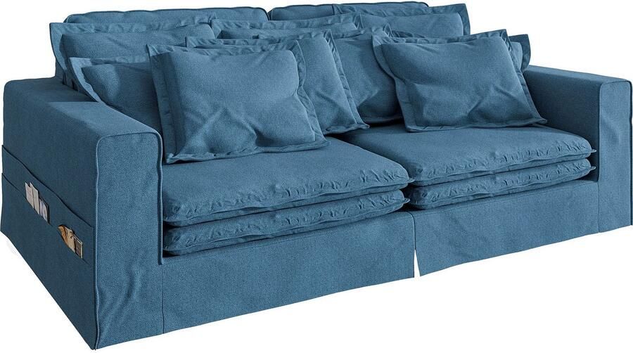 Home affaire 4-zitsbank ALISSAS met veel kussens biesjes aan de kussens Hoeslook met kleine zakken aan de zijkant voor opberging - Foto 3