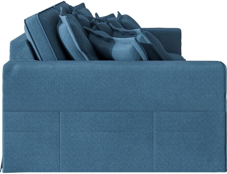 Home affaire 4-zitsbank ALISSAS met veel kussens biesjes aan de kussens Hoeslook met kleine zakken aan de zijkant voor opberging