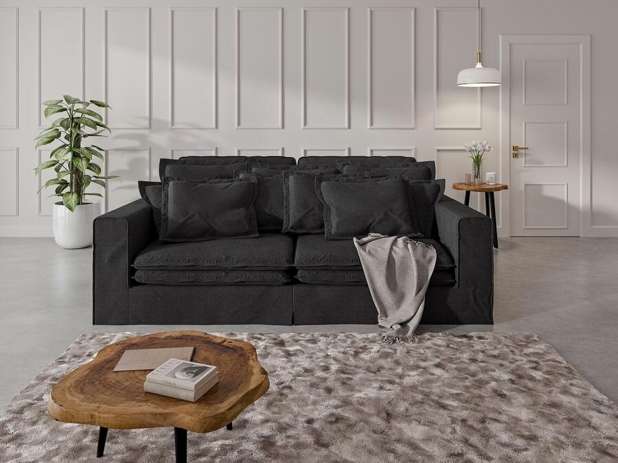 Home affaire 4-zitsbank ALISSAS met veel kussens biesjes aan de kussens Hoeslook met kleine zakken aan de zijkant voor opberging - Foto 6