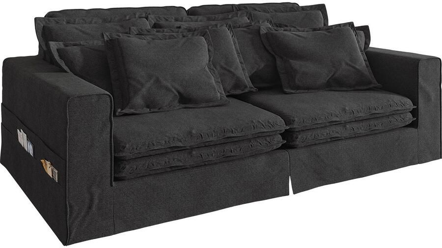 Home affaire 4-zitsbank ALISSAS met veel kussens biesjes aan de kussens Hoeslook met kleine zakken aan de zijkant voor opberging - Foto 3