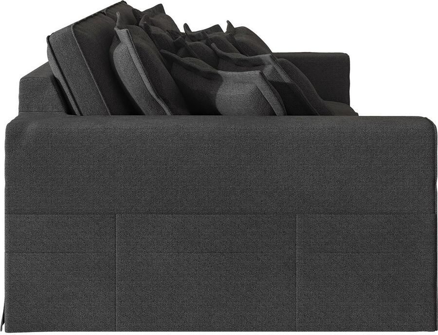 Home affaire 4-zitsbank ALISSAS met veel kussens biesjes aan de kussens Hoeslook met kleine zakken aan de zijkant voor opberging