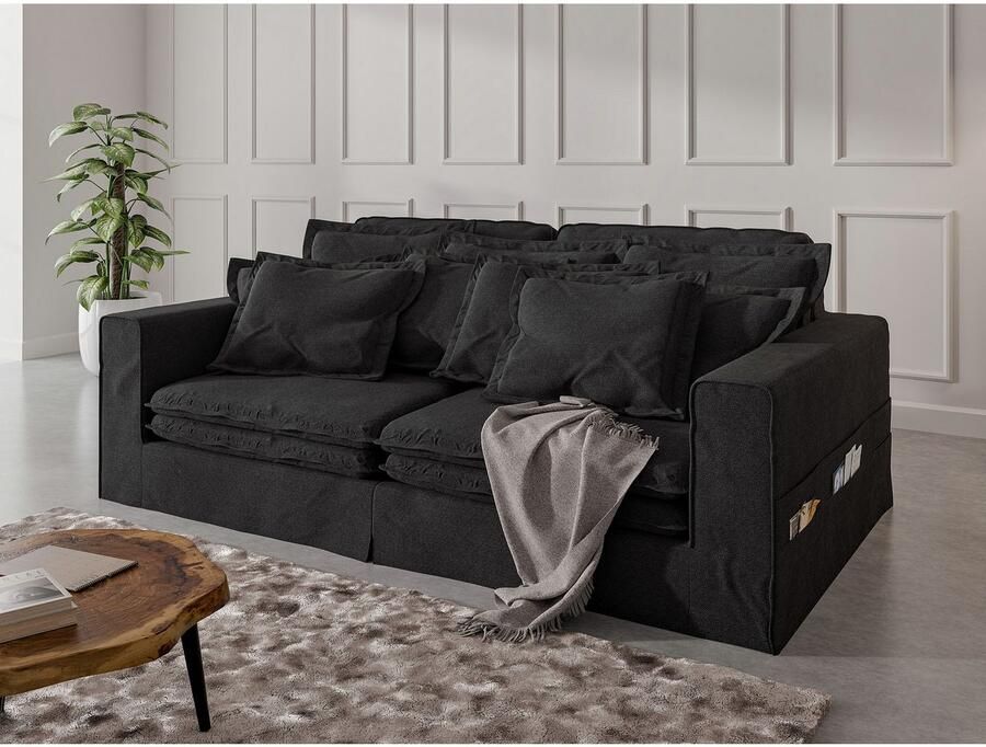 Home affaire 4-zitsbank ALISSAS met veel kussens biesjes aan de kussens Hoeslook met kleine zakken aan de zijkant voor opberging - Foto 2