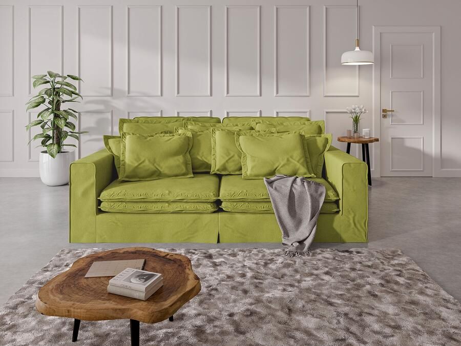 Home affaire 4-zitsbank ALISSAS met veel kussens biesjes aan de kussens Hoeslook met kleine zakken aan de zijkant voor opberging - Foto 6