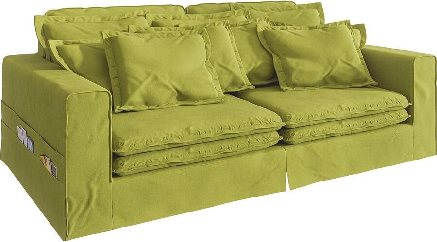 Home affaire 4-zitsbank ALISSAS met veel kussens biesjes aan de kussens Hoeslook met kleine zakken aan de zijkant voor opberging - Foto 3