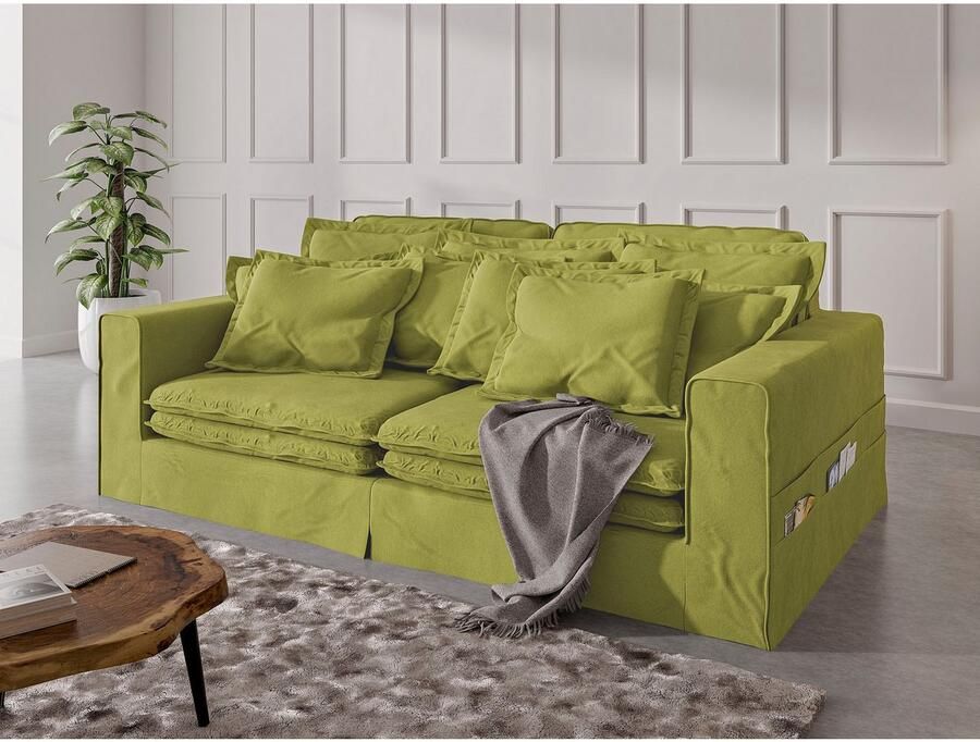 Home affaire 4-zitsbank ALISSAS met veel kussens biesjes aan de kussens Hoeslook met kleine zakken aan de zijkant voor opberging - Foto 2