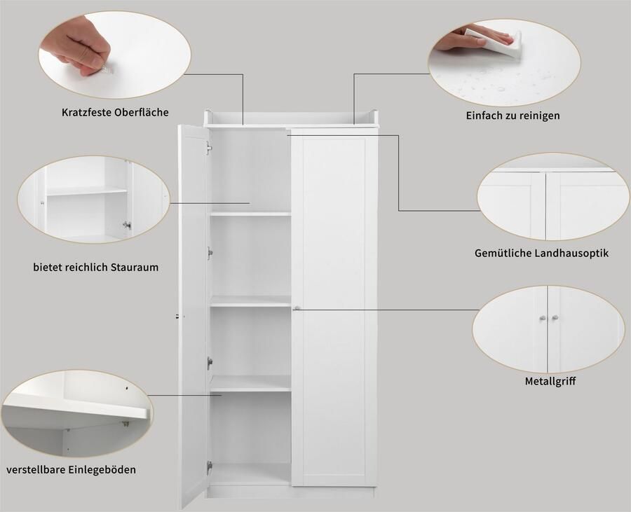 Home affaire Archiefkast Aalborg 4 vakken met ordnerhoogte omrandde opbergruimte hoogte 180 cm