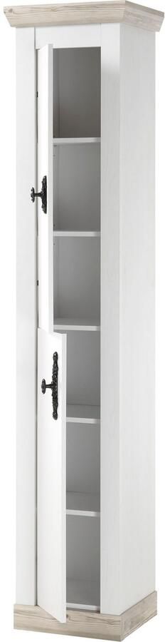 Home affaire Badkamerserie Florenz badkamer in landhuisstijl 5-delig badkamer Hangwastafel kasten wandplank en spiegel in grenen wit (5-delig) - Foto 15