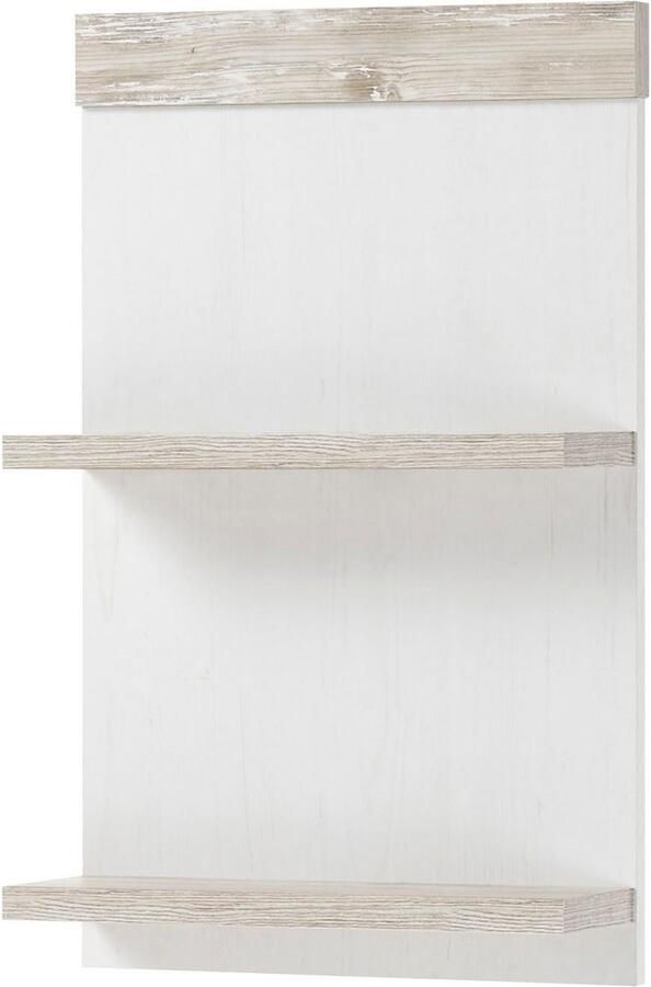 Home affaire Badkamerserie Florenz badkamer in landhuisstijl 4-delig badkamer Hangwastafel kast wandplank en spiegel in grenen wit (4-delig) - Foto 11