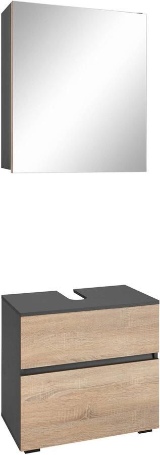 Home affaire Badmeubelset Wisla Spiegelschrank WBU met sifonaansluiting en push-to-open breedte 60 cm (set 2 stuks) - Foto 9