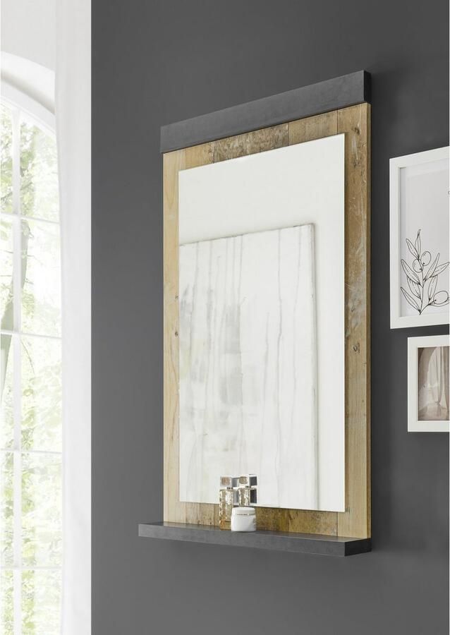Home affaire Badspiegel SHERWOOD spiegel in modern ontwerp beschikbaar in 2 kleuren met opbergplank (1 stuk)