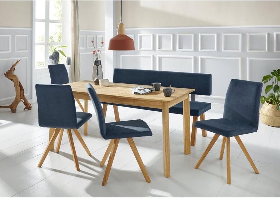 Home affaire Kuipstoel Rio Bekleding van imitatieleer of structuurstof en het frame is geolied eiken (2 stuks) - Foto 4
