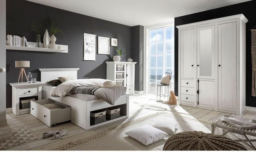 Home affaire Kledingkast California landhuis linnenkast met spiegel 147 of 236 cm breed - Foto 5