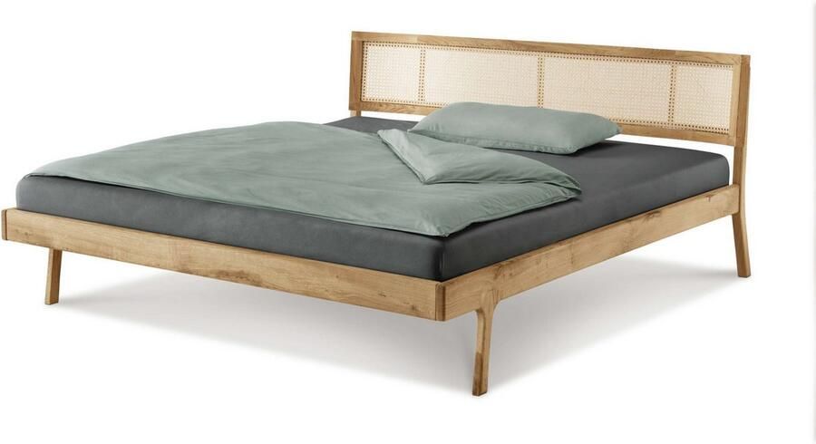Andas Bed Hällevik tweepersoonsbed massief houten bed OTTOs Choice gezellige stijl massief fsc -gecertificeerd eikenhout geolied hoofdeinde met weens vlechtwerk - Foto 10