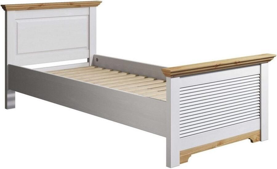 Home affaire Bed Rauna landhuisstijl elegant design met lamellen en kassetten 2 kleuren - Foto 2