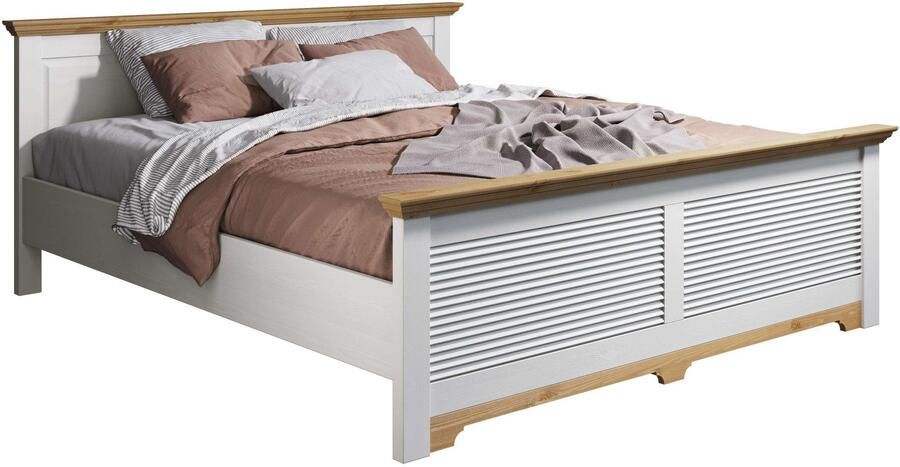 Home affaire Bed Rauna landhuisstijl elegant design met lamellen en kassetten 2 kleuren - Foto 6