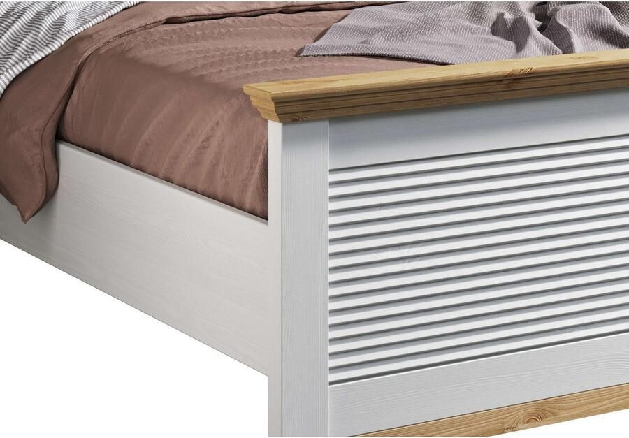 Home affaire Bed Rauna landhuisstijl elegant design met lamellen en kassetten 2 kleuren - Foto 2