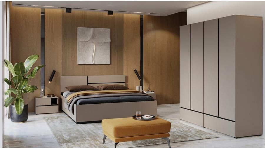 Home affaire Bedframe Cross moderne bedframe Tweepersoonsbed in twee maten stabiel bedframe