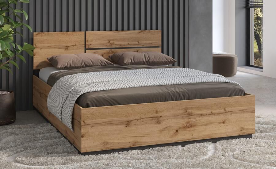 Home affaire Bedframe Cross moderne bedframe Tweepersoonsbed in twee maten stabiel bedframe - Foto 4
