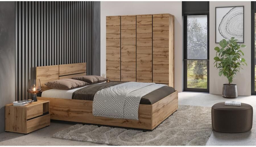 Home affaire Bedframe Cross moderne bedframe Tweepersoonsbed in twee maten stabiel bedframe