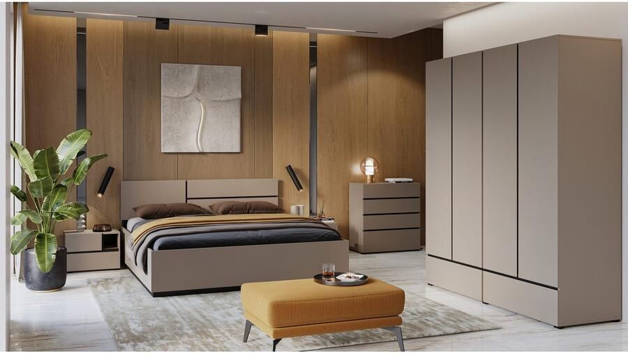 Home affaire Bedframe Cross moderne bedframe Tweepersoonsbed in twee maten stabiel bedframe