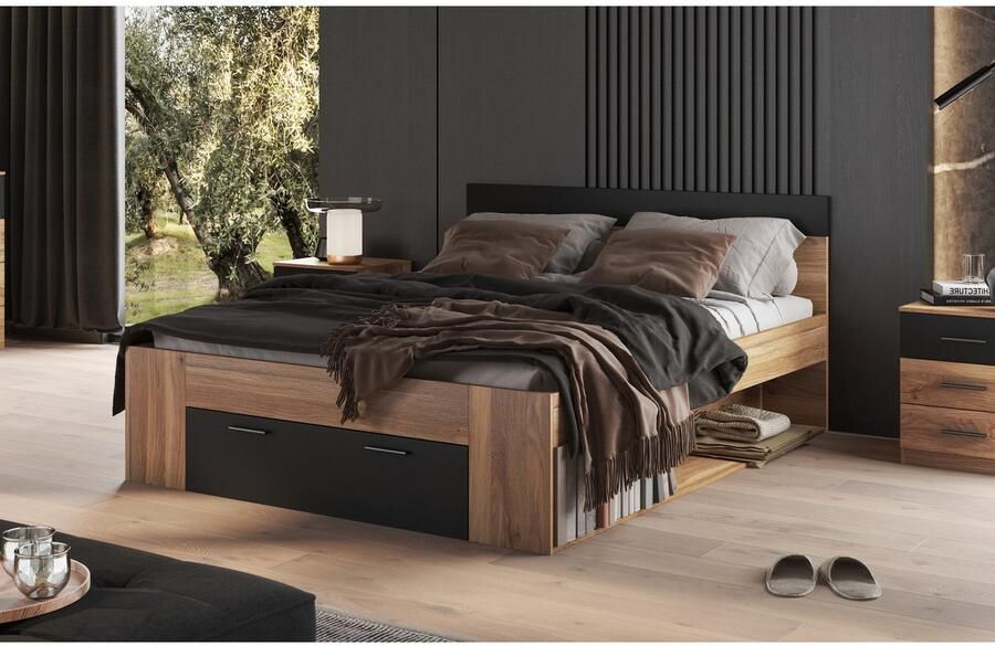 Home affaire Bedframe Faweza Breedte 160 of 180 cm Opbergbank Functiebureau lade met extra veel opbergruimte - Foto 3