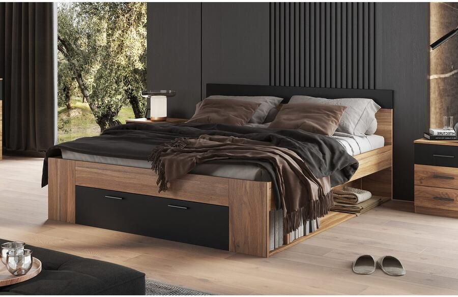 Home affaire Bedframe Faweza Breedte 160 of 180 cm Opbergbank Functiebureau lade met extra veel opbergruimte - Foto 3