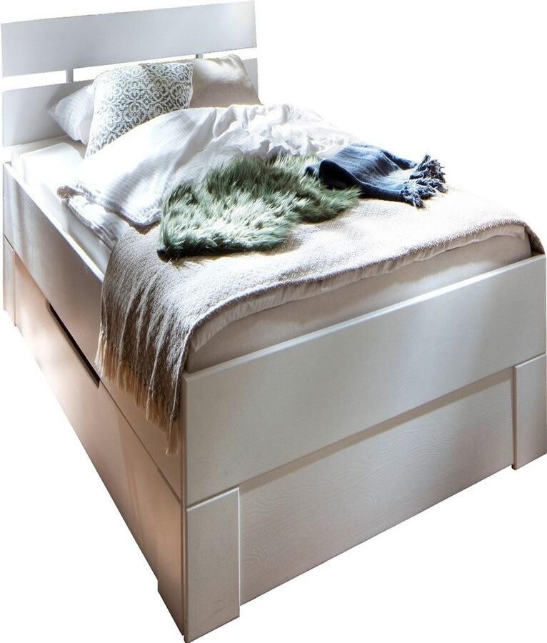 Home affaire Bedframe Progress massief houten bed in 5 maten wit gelakt