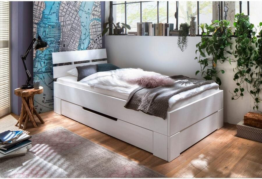 Home affaire Bedframe Progress massief houten bed in 5 maten wit gelakt - Foto 2