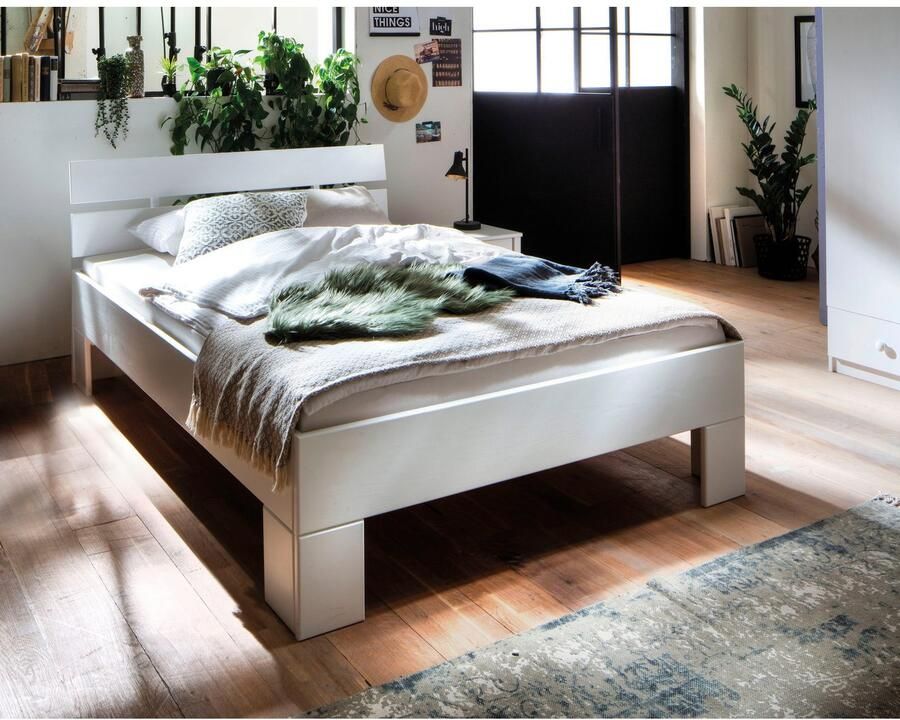 Home affaire Bedframe Progress massief houten bed in 5 maten wit gelakt